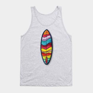 Embroidered Surfboard Patch Design Tank Top